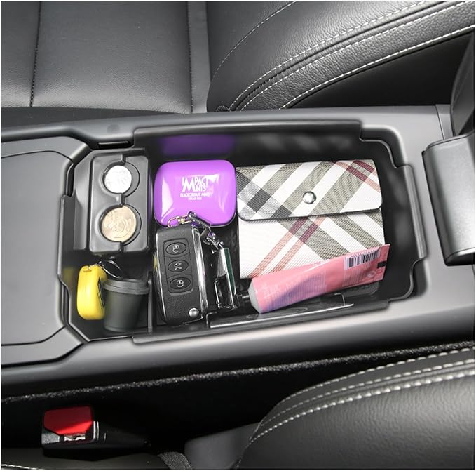 SXCY for 2018-2024 2025 XC40 Center Console Organizer for Volvo XC40 2024 2025 Console Organizer XC40 Center Console Tray 2024 XC40 Middle Console Armrest Organizer(with Coin Holder)