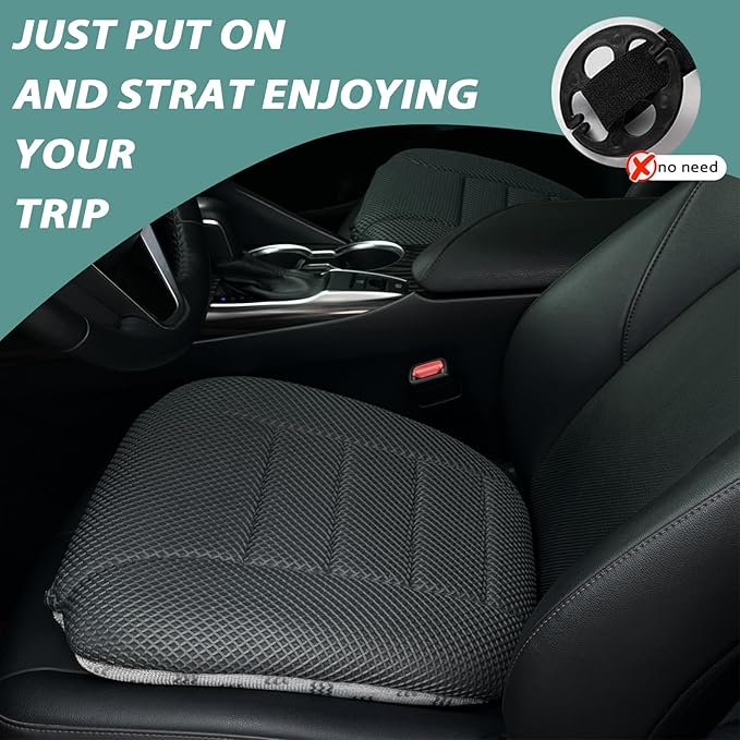 AEROiVi 17.7" L × 16.9" W × 3" H,Car Booster Seat Cushion Raise The Height for Short People Driving, Breathable 3D Air Mesh, 3 Inch Booster Seat, Non-Slip Bottom, Car Seat Pad with Truck,Cars,SUVs