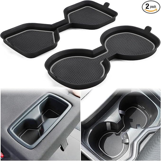 Auovo 3D Cup Holder Inserts for Toyota RAV4 Accessories 2025 2024 2023 2022 2021 2020 2019 Silicone Center Console Cup Holder Coaster Liner Mat Pad Interior Trims (Gray, 2pcs kit)