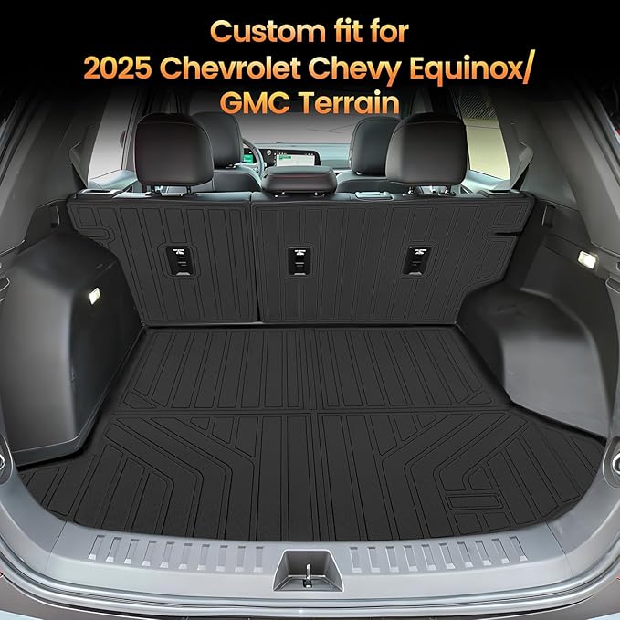 Sze Cargo Mat with Backrest Mats for 2025 2026 Chevrolet Chevy Equinox/GMC Terrain Trunk Mat TPE Seats Back Mat All Weather Cargo Liner for Chevy Equinox Accessories (Cargo Mat+Backrest Mat)