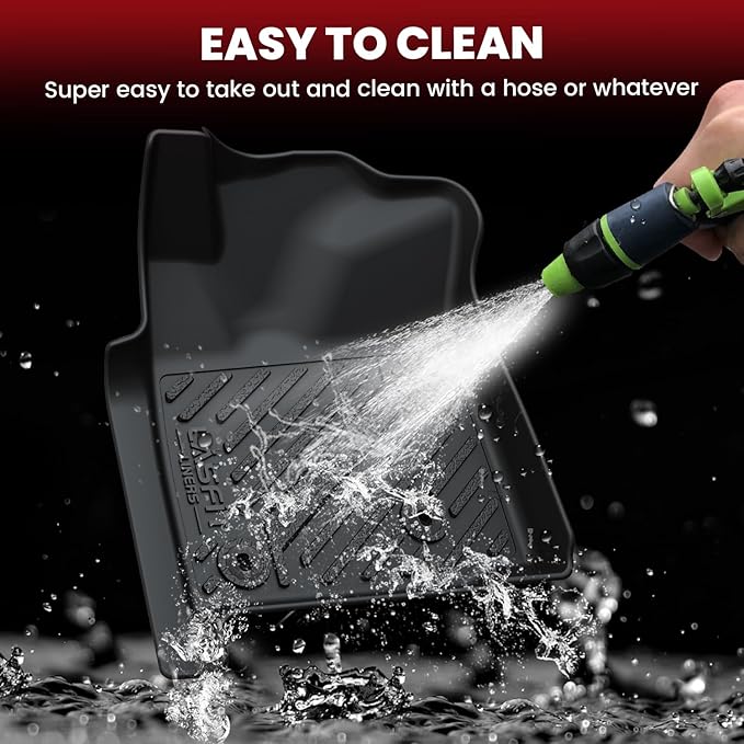 LASFIT Floor Mats for Toyota Tacoma 2005-2011 Access Cab Auto Tran, All Weather Custom Fit Floor Liner for Tacoma Second Row Optional with Center Storage Box,TPE Mats Front&Rear 2 Row, Black