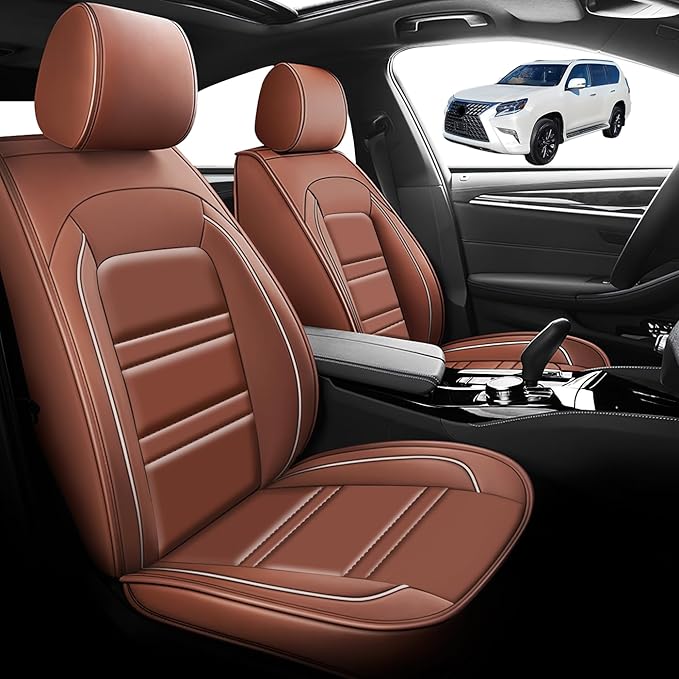 Seat Cover for Lexus Car gx460 2010-2023 | Car Seat Covers Front Seats, Waterproof Seat Protectors, Automotive Front Seat Covers (Front Seat, Coffee)