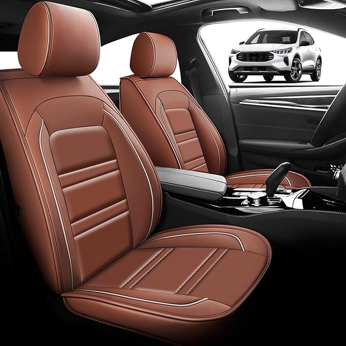 Seat Cover for Ford Escape 2001-2025 | Car Seat Covers Front Seats, Waterproof Seat Protectors, Automotive Front Seat Covers (Front Seat, Coffee)