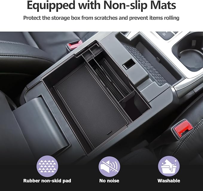 LUWU for Ford Explorer Accessories Center Console Organizer 2020-2024 Ford Explorer XLT/Limited/Active/ST-Line/ST/Platinum Armrest Organizer Insert Tray Ford Explorer Armrest Console Organizer (Black)