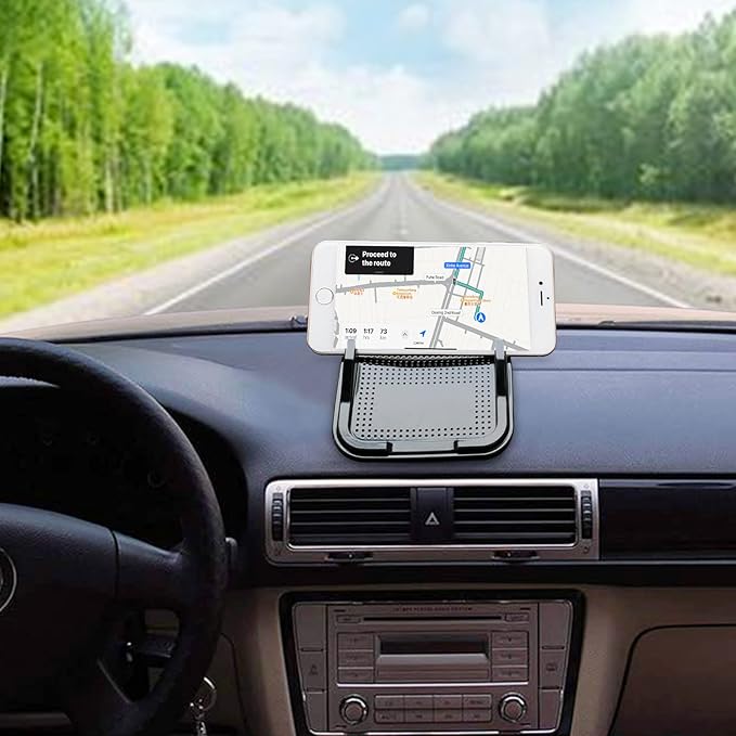 Anti Slip Gel Pad Phone Holder for Car, Removable and Reusable Anti Slip Dashboard Pad with Heat Resistant and Damage Free Sticky Gel Pads for Sunglasses, Keys, Coins and More (7.3" x 4.2")