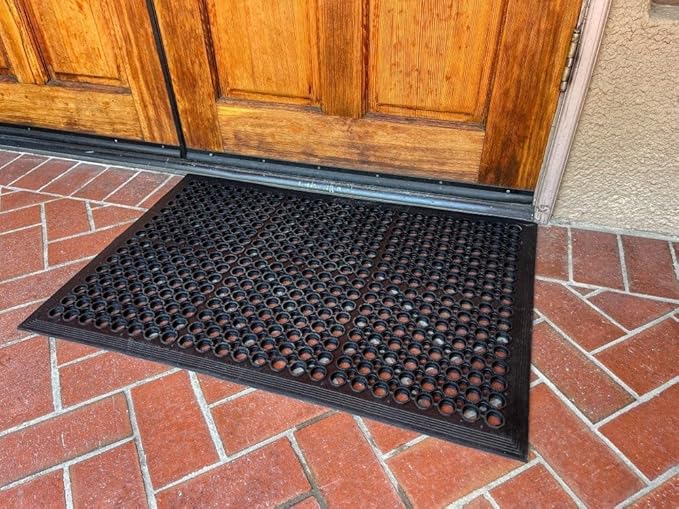 Envelor 2-Pack Anti Fatigue Rubber Mat Non-Slip Restaurant for Floors Bar Drainage Mat Doormat Door Mat Utility Garage Home Anti Slip Entry Mat 24 x 36 Inches
