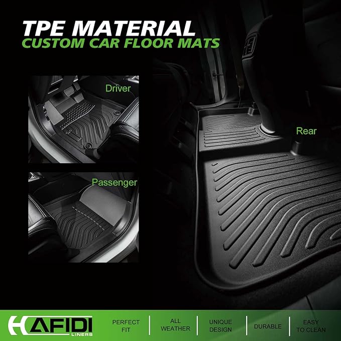 All Weather Car Floor Mats & Cargo Liner for RAV4 Hybrid 2019-2024 2025 Custom Fit Full Set Accessories - Black