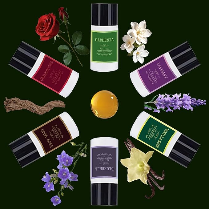 Car Air Freshener Refill Cologne Aromatherapy Oil 10 PCS, Essential Oils Mixed Fragrance Set for Car Diffusers (No Diffuser Included)