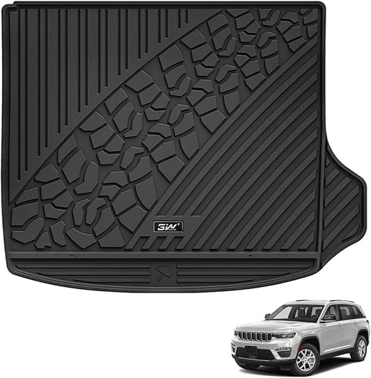3W Cargo Liner Fit for 2022-2025 Jeep Grand Cherokee (Non L) TPE All Weather Custom Fit Trunk Mat, Black