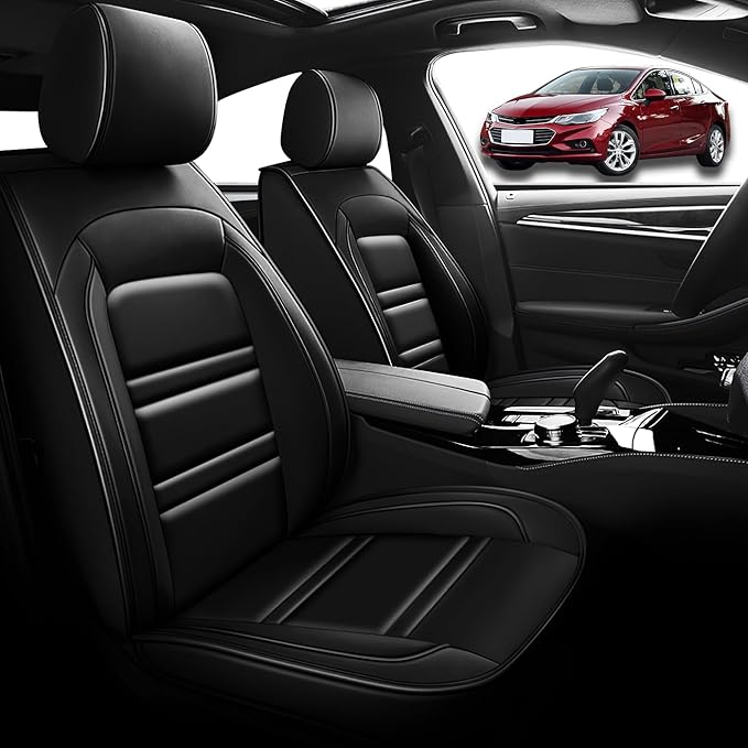 Seat Cover for Chevy Cruze 2011-2019 | Car Seat Covers Front Seats, Waterproof Seat Protectors, Automotive Front Seat Covers (Front Seat, Black)