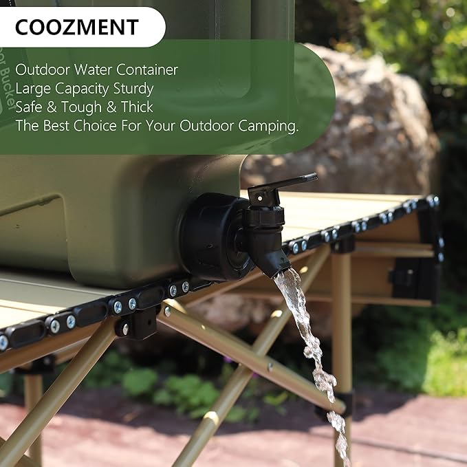 3.2 Gallon/5 Gallon Water Containers with Spigot, BPA Free Water Jug, Military Green Water Tank, Multifunction Water Storage Containers for Camping Outdoor Hiking,Emergency Stroage