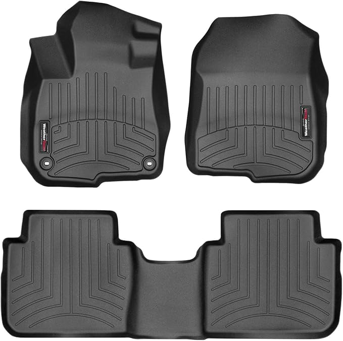 Weathertech Custom Fit FloorLiners for Honda CR-V, CR-V Hybrid, 1st & 2nd Row (441110-1-2), Black