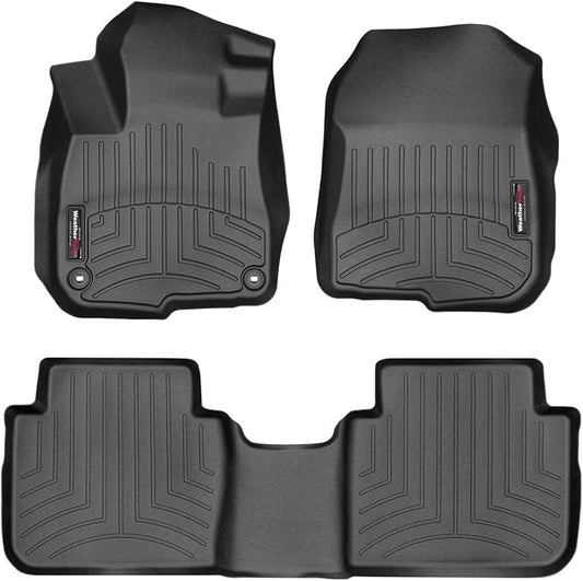 Weathertech Custom Fit FloorLiners for Honda CR-V, CR-V Hybrid, 1st & 2nd Row (441110-1-2), Black