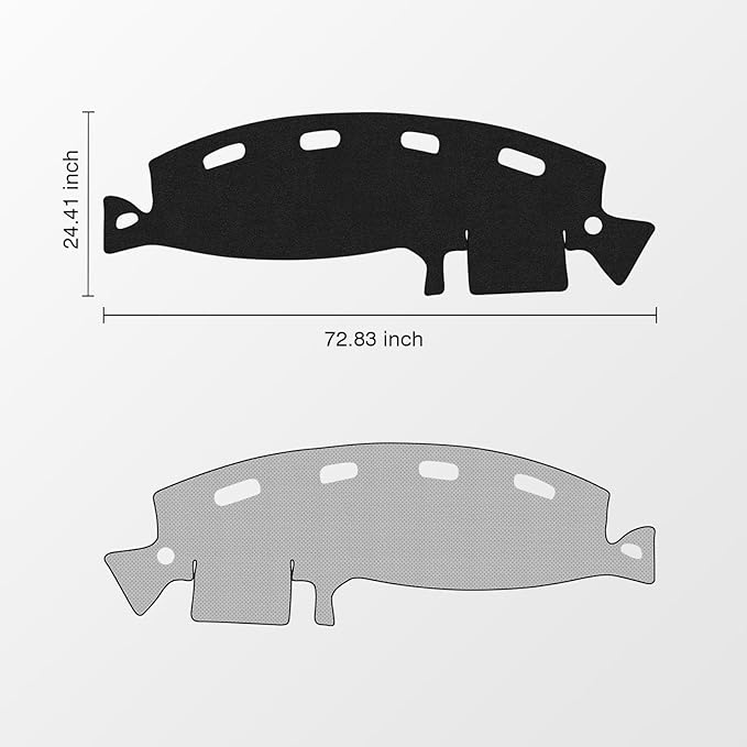 KUST Car Dash Cover for Dodge Ram 1500 2500 3500 1998 1999 2000 2001 Polyester Dashboard Cover Non-Slip Center Console Dash Cover Interior Accessories for Ram Pickup Sunshade No Glare Black