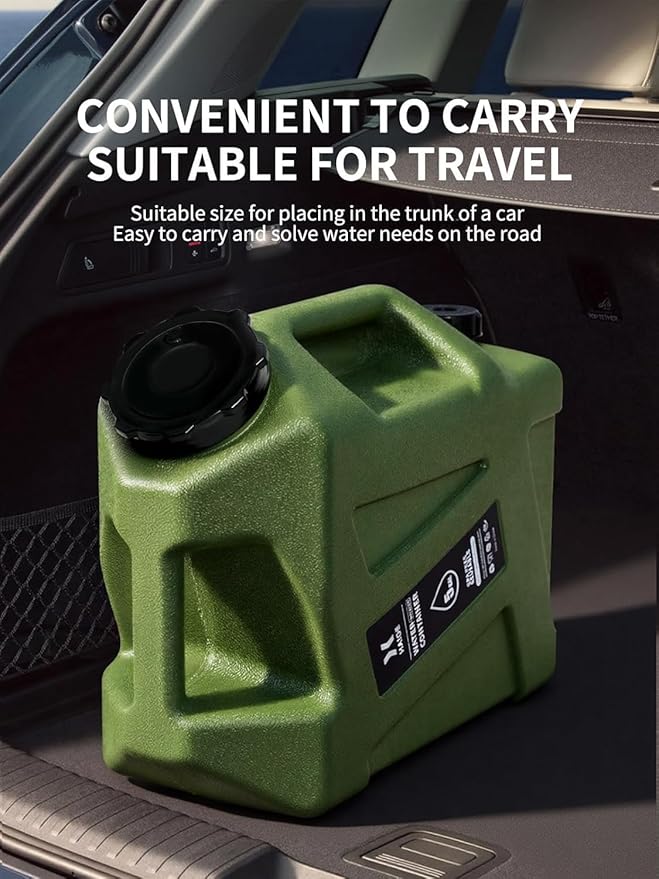 HAIGE 5 Gallon Water Jug with Spigot, BPA-Free Portable Water Container for Camping Picnic Hiking Emergency Water Storage, Green 5 Gal Water Tank with Handle & Lid