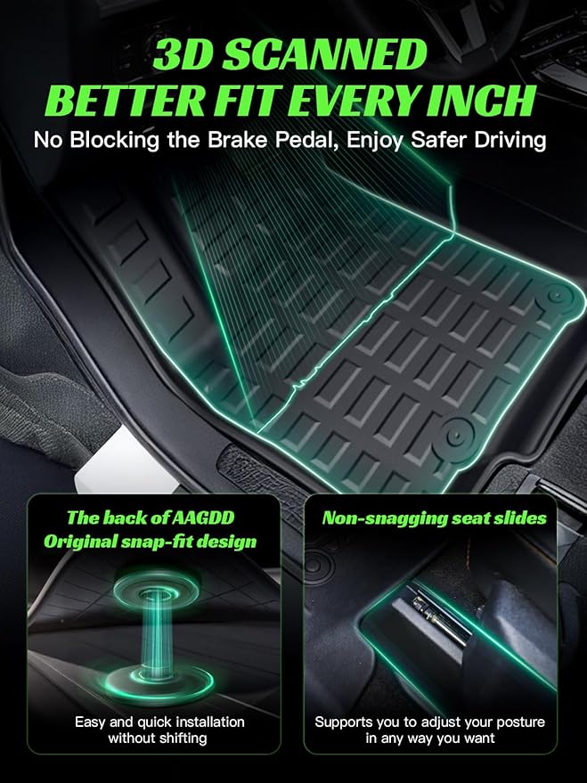 TPE All Weather Floor Mats & Cargo Liner for Jeep Grand Cherokee L 2021-2025 (only for 7-Seater) Custom Fit Floor Mats&Trunk Mat with Backrest Mats,Car Accessories(6-Piece Set, Black)