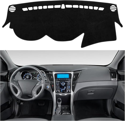 SPEEDWOW Dashboard Dash Board Cover Mat Carpet Compatible with Hyundai Sonata YF with Cutout for Speakers 2011-2014(Not Compatible with Hyundai Sonata NF)