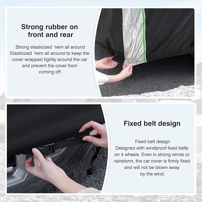 Escape Car Cover Fits for Ford Escape 2001-2023 2024 2025 2026 All Weather SUV Car Covers for Escape Accessories, Waterproof with Zipper & Reflective Safety Strips