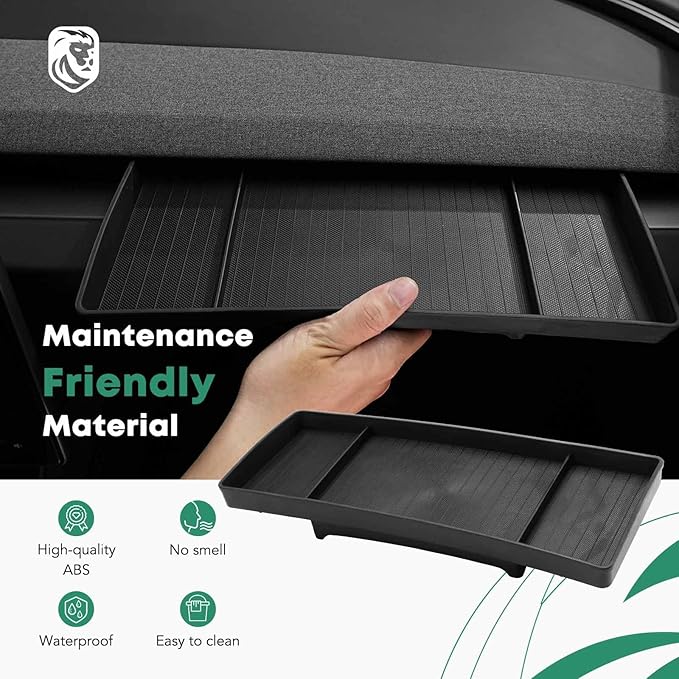 YHTAUTO Behind Screen Storage Tray Fit 2024 2025 Tesla Model 3 Highland, Screen Storage Box Non-Slip TPE Tissue Sunglass Holder for Car Dashboard Hidden Tray Interior Accessories 1PC