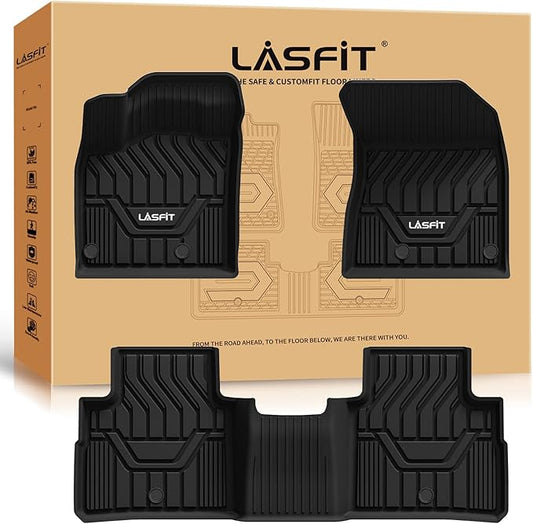 LASFIT Floor Mats for Nissan Rogue 2021-2026 (Not Fit Rogue Sport), Custom Fit All Weather Protection Durable TPE Floor Liners for Nissan Rogue S/SV/SL/Platinum 2021-2026 1st & 2nd Row Car Mats, Black