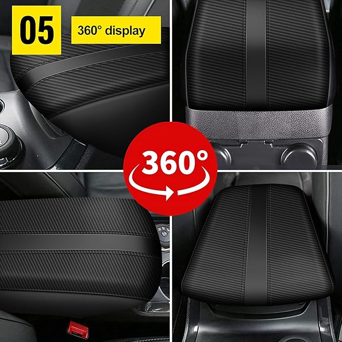 AOMSAZTO Black Carbon Fiber Armrest Heightening Pad for 2011 2012 2013 2014 2015 2016 2017 2018 2019 Ford Explorer