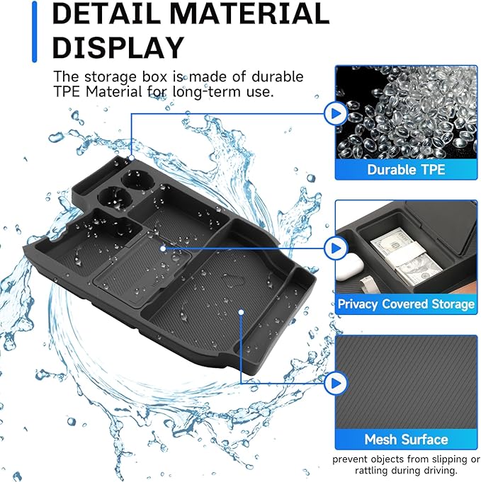 SXCY for 2025 Toyota Sienna Center Console Organizer for 2024 2025 Toyota Sienna Accessories Silicone Under Console Cupholder Tray for 2021-2024 2025 Sienna Under Console Storage[Not for Cool Box]