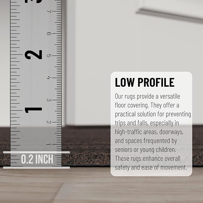 Ottomanson Mud Mat 2' x 4' Entryway Rug - Non-Slip Scraper Doormat for Muddy Paws, Dirt Trapping Indoor/Outdoor Mat for High-Traffic Areas, Kitchen, Garage, Patio, Brown