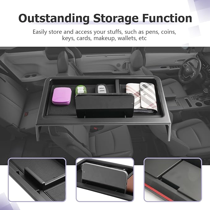 LUWU Dashboard Storage Tray Compatible with 2025 2026 Toyota Sienna Accessories Behind Screen Organizer 2025-2026 Sienna Accessories Center Console Display Box Dash Tray(ONLY for 12.3-INCH Screen)
