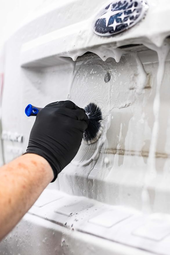 Detail Factory - TriGrip Ultra-Soft Detailing Brush Set - Scratch-Free Cleaning for Exterior, Interior Panels, Emblems, Badges, Gauges, Infotainment Screen - Solar Flare