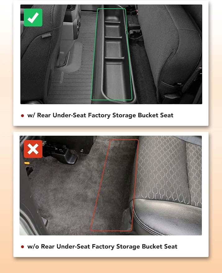 YHTAUTO Floor Mats Fit 2019-2025 Chevy Silverado/GMC Sierra 1500, 2020-2025 Silverado/Sierra 2500HD/3500HD Crew Cab (w/Rear Underseat Storage Box & Front Bucket Seat), TPE All Weather Floor Liner