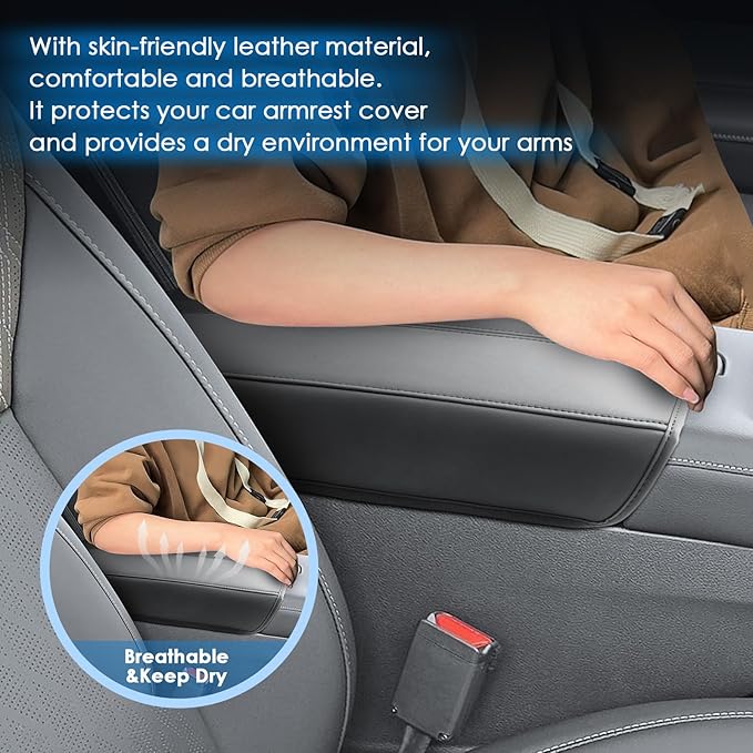 2025 2026 Murano Center Console Cover for Nissan Murano (SV/SL/Platinum), Waterproof &Comfy Leather Armrest Cover 2026 2025 Murano Accessories