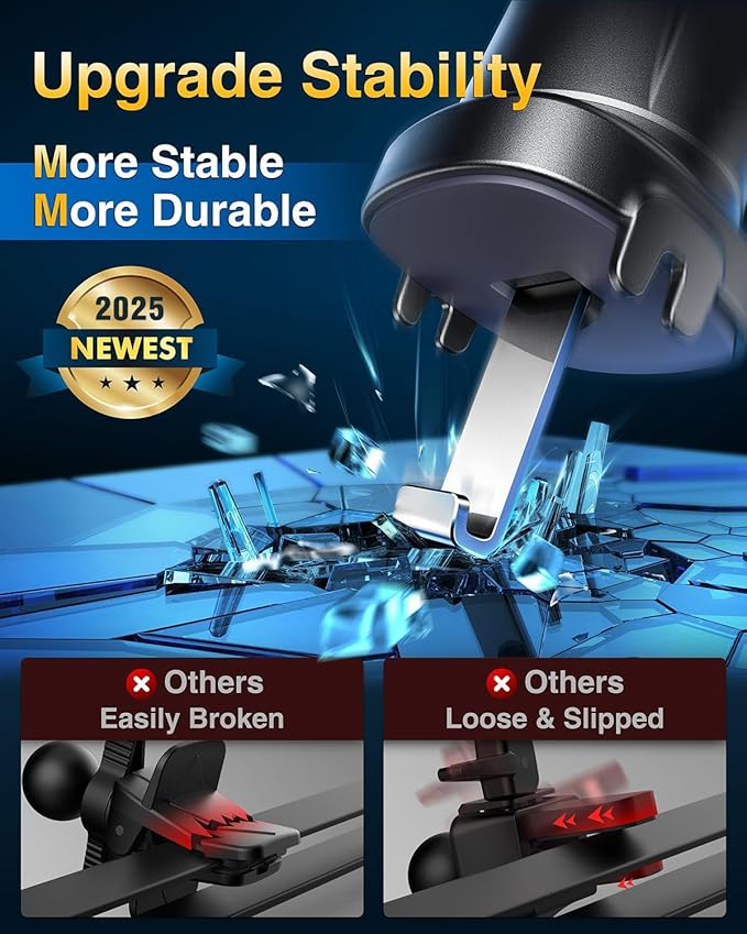 【2025 Military-Grade】VANMASS for MagSafe Car Mount【Upgraded Strongest Magnetic&Suction】Phone Holder Cell Stand for Dashboard Windshield Vent,Tesla Truck Cradle for iPhone 17 Pro Max 16 15 14 13 12 Air