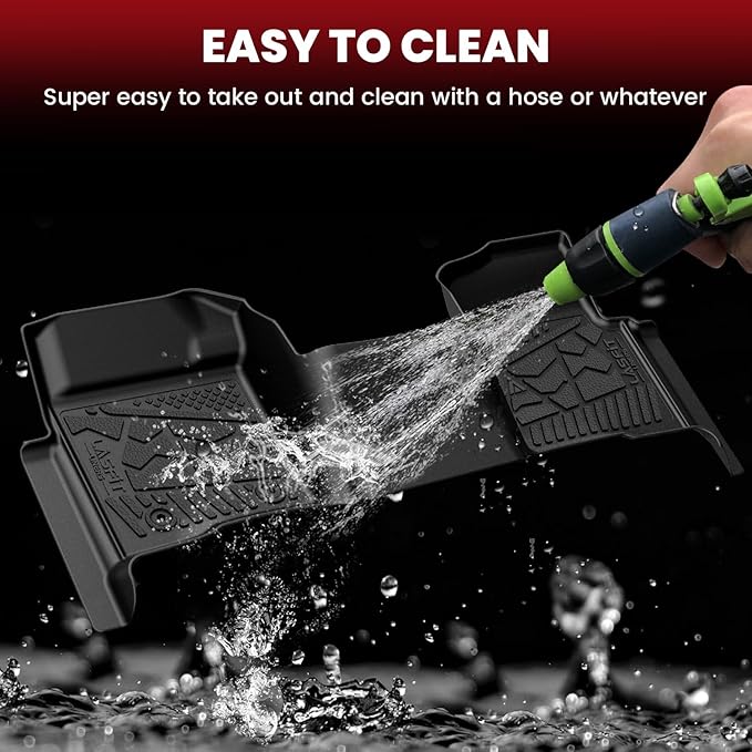 LASFIT Floor Mats for Ford F-150 2011-2014 SuperCrew 1st Row w/o Center Console Carpet Floor All Weather Protector Car Liners TPE Truck Mats, Front & Rear Rows, 3pcs Black