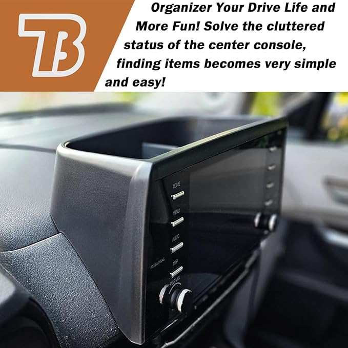 TACOBRO Center Console Dashboard Storage Organizer Compatible with Toyota Sienna 2021 2022 2023 2024 Accessories, Interior Dash Mounted Tissue Holder Tray Box ABS Black