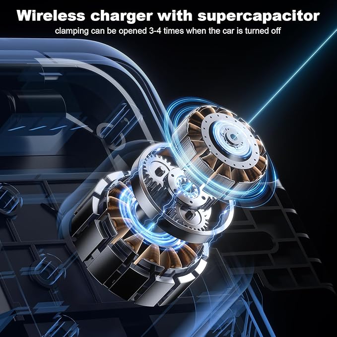 Wireless Car Charger Car Cup Phone Holder 15W Fast Charging Auto Clamping Car Charger Dual Port PD&QC3.0 for iPhone16/15/14/13/12/11 Pro Max Xs, Samsung Galaxy S24 Ultra S23 S22 S21 S20