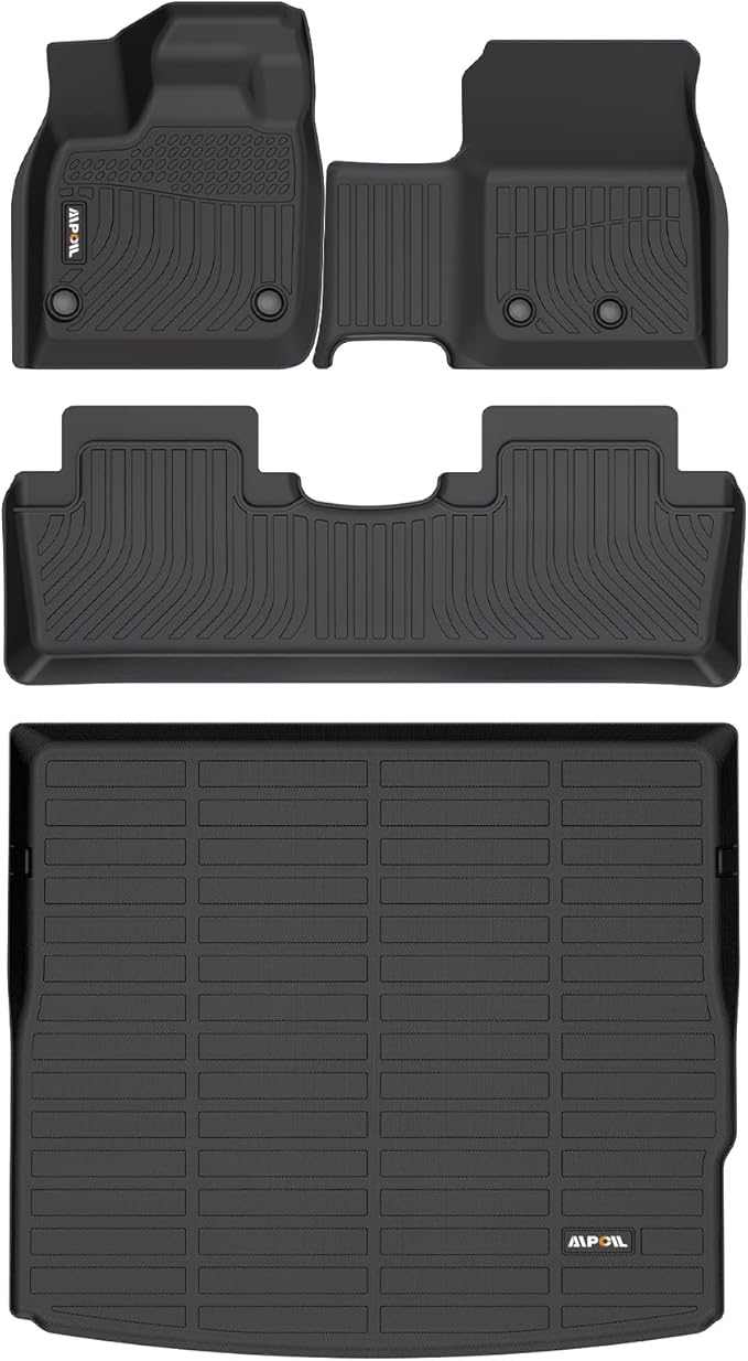 AIPOIL® Floor Mats & Cargo Liner Set for 2023 2024 2025 Nissan Ariya All Weather Protection TPE Anti-Slip Automotive Full Set Custom Car Mats Accessories - Black