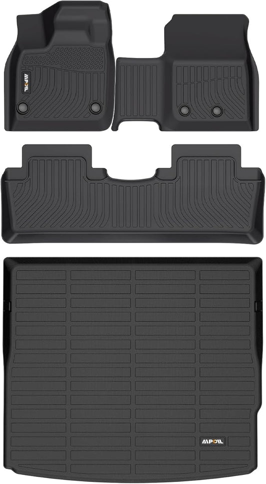 AIPOIL® Floor Mats & Cargo Liner Set for 2023 2024 2025 Nissan Ariya All Weather Protection TPE Anti-Slip Automotive Full Set Custom Car Mats Accessories - Black