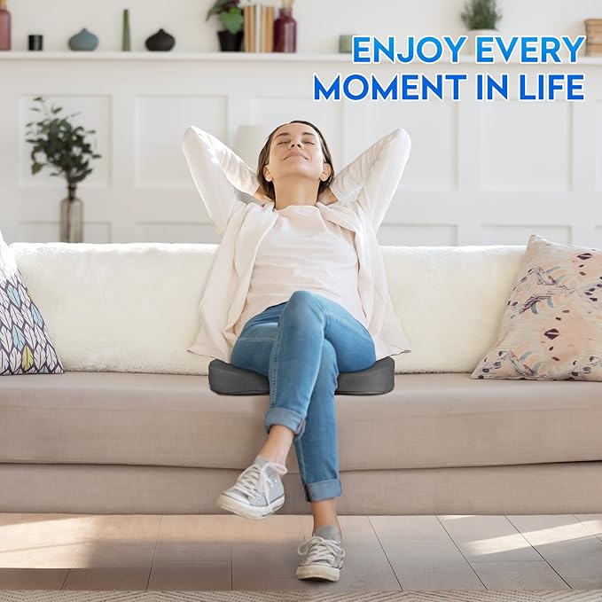 Seat Cushion, Office Chair Cushions, Car Seat Cushion, Non-Slip Sciatica & Back Coccyx Tailbone Pain Relief Chair Pad, Memory Foam Butt Pillow for Computer Desk, Wheelchair, Driving (Grey)