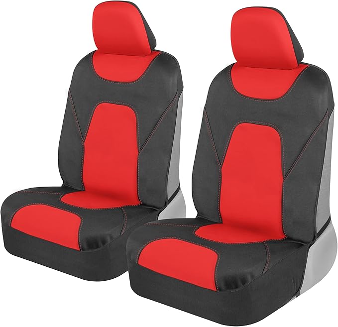 Motor Trend AquaShield Waterproof Front Seat Covers, Red Seat Covers for Cars – Neoprene Front Car Seats Cover, SUV Seat Covers Protector - Car Interior Cover for Auto, Trucks, & Dog Owners