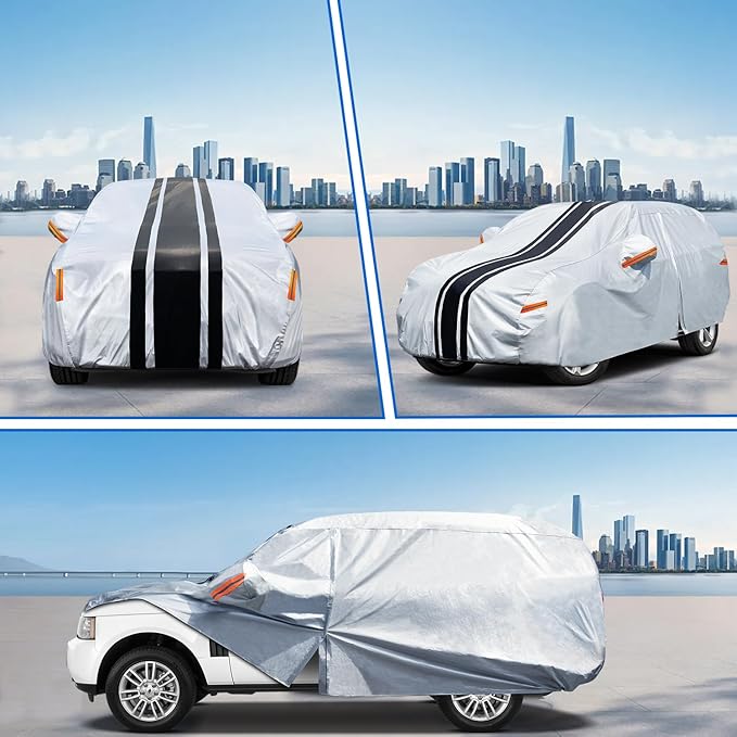 [2025 Upgrade] SUV Car Cover Custom Fit for Mercedes Benz GLC 300 350e (2016-2025), Waterproof All Weather for Automobiles Full Exterior Cover Rain Sun Snow UV Protector.