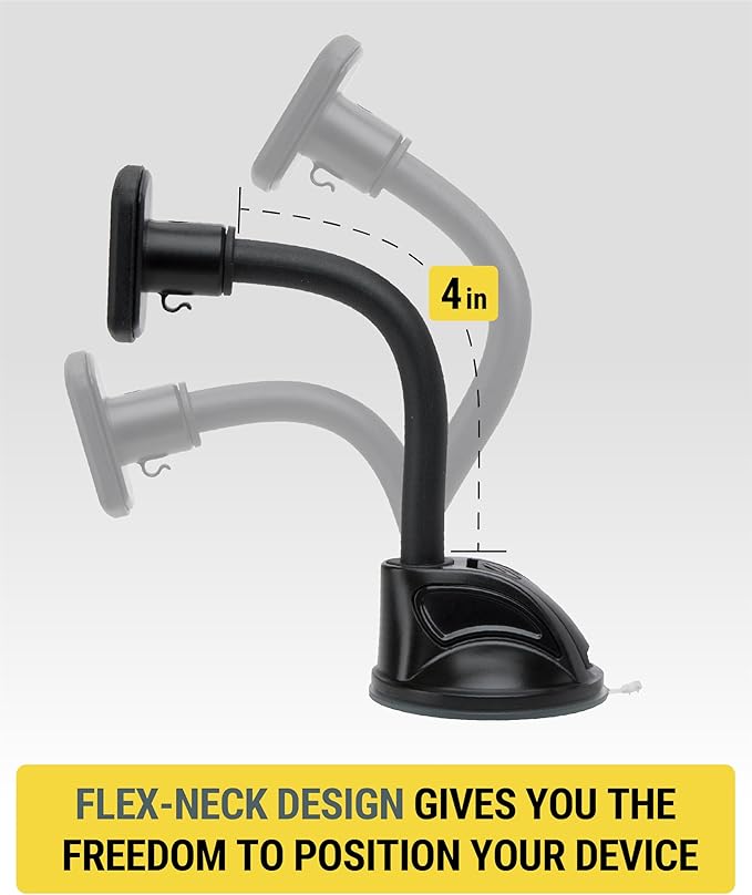 Scosche MXWDL Magnetic Cell Phone Car Mount, Suction Cup Phone Holder for Car Dashboard/Windshield with Extra Strong Magnet and Thick Metal Plate Compatible with iPhone, Samsung, and All Devices