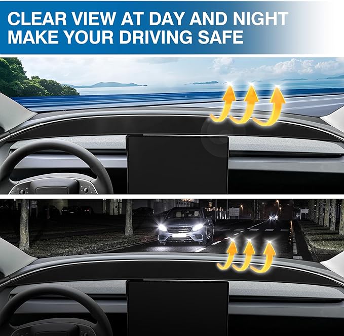 KUST Car Dash Cover Compatible with Tesla Model Y Juniper 2025 2026 Polyester Dashboard Cover Dash Carpet Non-Slip Interior Accessories for Model Y Juniper Custom Fit Dash Mat No Glare Black