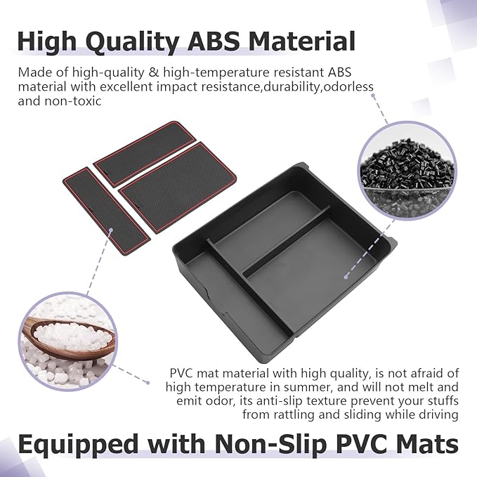 LUWU 2026 Passport Center Console Organizer Compatible with 2024 2025 2026 Honda Passport & 2023 2024 2025 Pilot & 2024 2025 Ridgeline Accessories Armrest Console Organizer Armrest Insert Tray (Red)