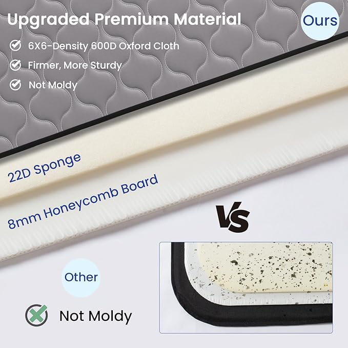 pettycare Dog Back Seat Cover Hard Bottom, Supports 400lbs, for Car with Mesh Window, Non-Slip SUV Truck, Grey