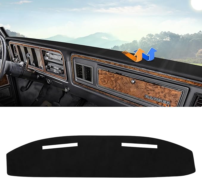 Autorder Dashboard Cover Mat for 1973-1977 1978 1979 Ford F100/F150/F250/F350/Bronco Pickup Truck Accessories Dash Cover Upgrade Velvet Dash Mat Sunshade Glare UV Rays Protector