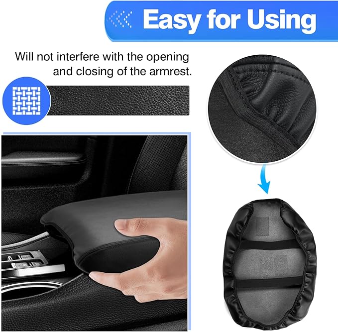 Autorder Center Console Cover for 2023-2025 2026 Honda Pilot/2024-2026 Ridgeline Passport Accessories Armrest Cover Anti-Scratch Middle Console Pad Leather Armrest Protector