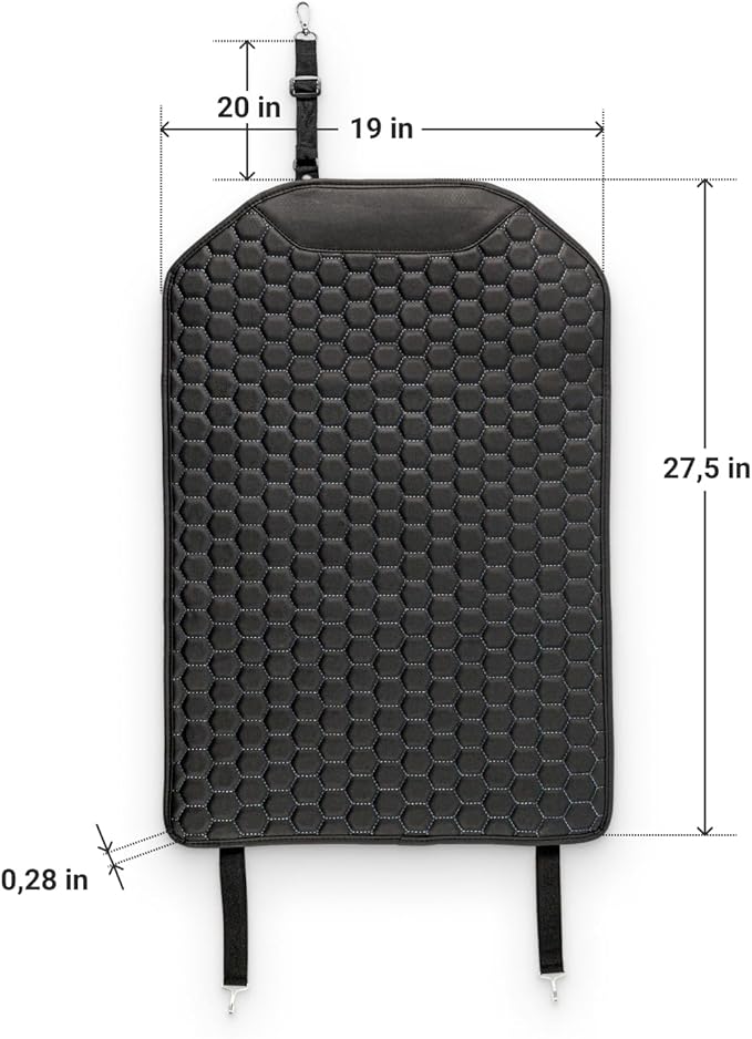 Owleys Kick Mat Back Seat Protector - Car Back Seat Cover for Kids Feet - Waterproof & Sturdy Protector for Upholstery from Dirt, Mud, Scratches and Stain (Black 2 pcs)