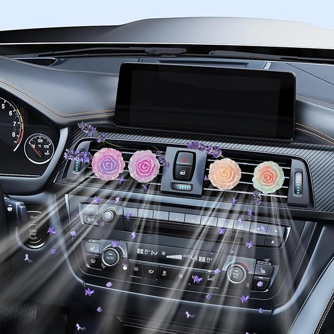 4PCS Flowers Car Smell Good Air Freshener Vent Clip for Women,Automotive Car Scents Vent Air Freshener for Vehicles,Auto Scent Air Fresheners for Cars