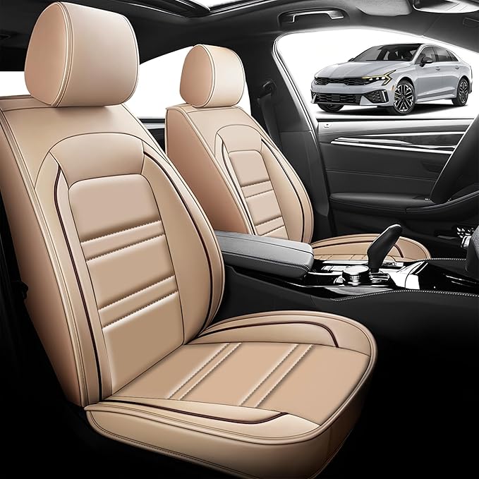 Seat Cover for kia k5 2021-2025 | Car Seat Covers Front Seats, Waterproof Seat Protectors, Automotive Front Seat Covers (Front Seat, Beige)