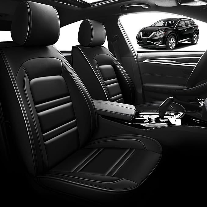 Seat Cover for Nissan Car Murano 2003-2025 | Car Seat Covers Front Seats, Waterproof Seat Protectors, Automotive Front Seat Covers (Front Seat, Black)